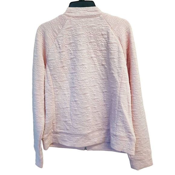 NEW H by Halston Lightweight Textured Knit Bomber Jacket Women's Size 8 - Picture 2 of 8